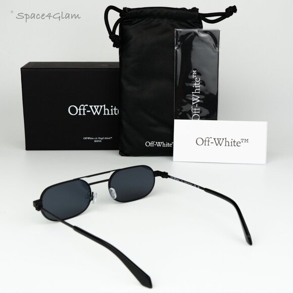 Off-White Women Sunglasses Black Grey Oval OERI123 VAIDEN 1007 NEW AUTHENTIС main image 6
